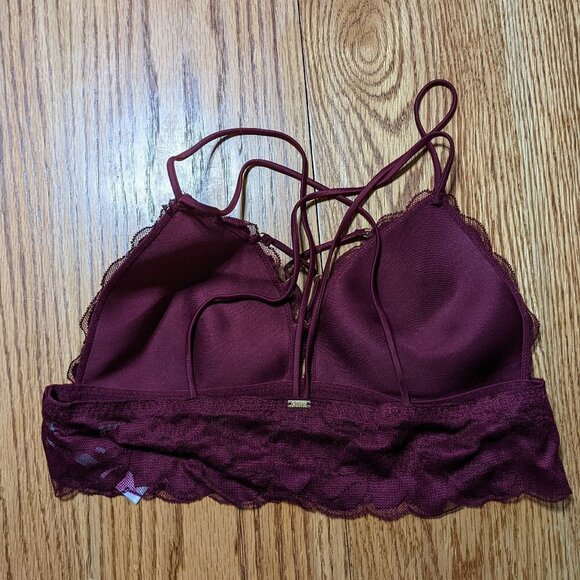 🧡 PINK Victoria's Secret Lightly Lined Bralette in Plum/Wine - Picture 2 of 4